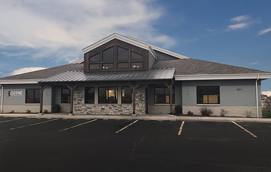 Exterior shot of Coyne Portage.